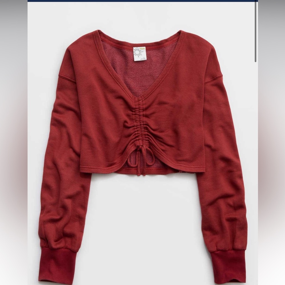 OFFLINE By Aerie Keep It 100 Terry Cinched Front Crewneck